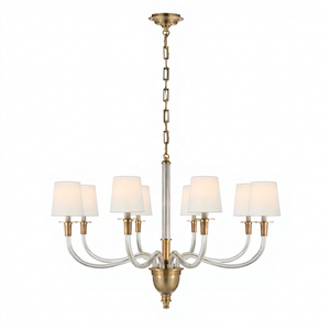 Lámpara colgante de latón de estilo americano con base de bombilla E12 de araña de tela para decoración de restaurantes y hoteles - Product Image 1