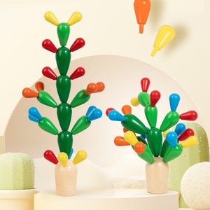Montessori Early Education Wooden Cactus Tree Building Blocks Assembly <b>Educational</b> <b>Toy</b> for Children 4-6 Years Color Box - Product Image 1