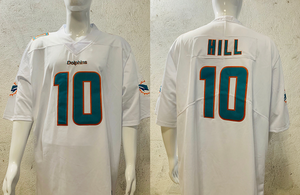 Maillots de <span class=keywords><strong>football</strong></span> américain cousus en gros, nouvelle saison # 13 Marino # 10 Hill # Maillots brodés des <span class=keywords><strong>Dolphins</strong></span> de Miami 1Tagovailoa - Product Image 4