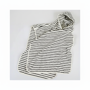 Serviette à capuche pour enfants en coton turc 100%, peignoir de bain pour piscine et plage, ensemble de serviettes de bain en fil teint en rayures - Product Image 1