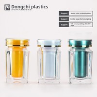 Complément alimentaire NMN en capsules, flacon acrylique 100 ml, conteneur carré transparent, bouchon à vis double couche, haut de gamme