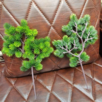 Aiguilles et branches de pin artificielles effet naturel, 45 têtes, décoration florale végétale verte, en promotion