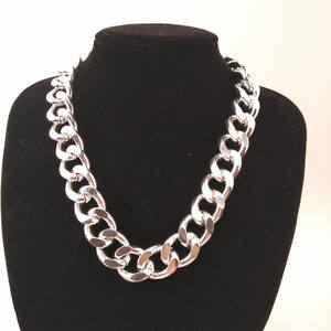 Fashion Chains <b>Necklace</b> <b>Silver</b> 40cm X 10cm Zinc Alloy <b>Chunky</b> Chain Punk Retro Style For Women Gift - Product Image 3