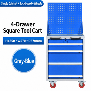 Carrello Portautensili Professionale <span class=keywords><strong>a</strong></span> 5 Cassetti e 1 Porta in Metallo, Armadio Portautensili Pesante in Acciaio Laminato <span class=keywords><strong>a</strong></span> Freddo con Banco da Lavoro e Pannello Forato - Product Image 1