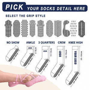 Free Sample Low MOQ Indoor Premium Crew Knitted Print Pilates <b>Socks</b> for Women <b>Custom</b> Non-slip Cotton Yoga <b>Grip</b> <b>Socks</b> - Product Image 4