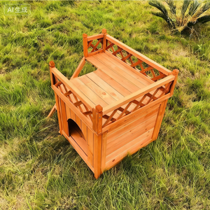 Niche extérieure en bois, niche extérieure pour animaux de compagnie, <span class=keywords><strong>cage</strong></span> pour animaux de compagnie, lit pour chien avec escalier - Product Image 3