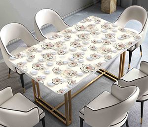 Bền bảng bảo vệ vải dầu-proof chống bỏng có thể giặt PVC bìa hoa thiết kế cho nhà bếp nhà hàng sử dụng - Product Image 5