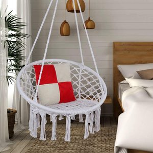 Woqi-hamaca Columpio de algodón para exteriores, silla con soporte para <span class=keywords><strong>jardín</strong></span> - Product Image 6