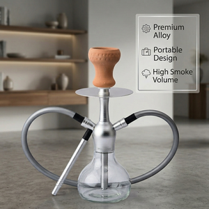 Ensemble Chicha Arabe en Acier Inoxydable à Double Tube et Alliage d'Aluminium avec Sac – Vente en Gros Direct Usine - Product Image 1