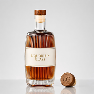 Bouteille à <span class=keywords><strong>liqueur</strong></span> en verre à nervures verticales à corps large 500 ml vide en verre Super Flint pour <span class=keywords><strong>Cognac</strong></span>, Brandy, Gin, Rhum, Tequila, <span class=keywords><strong>Liqueur</strong></span> - Product Image 2