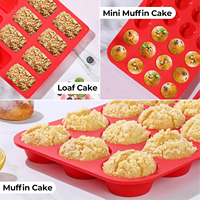 Moule à cupcakes et brownies en silicone SILIKOLOVE, 12/24 cavités, antiadhésif, sans BPA, certifié LFGB, pour la cuisson de gâteaux et muffins