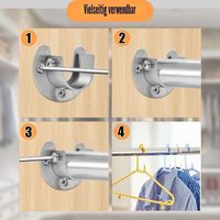 Support de rail mural en acier inoxydable finition satinée pour tringle à rideau de 25 mm, support de tringle à serviettes, support de tringle de douche
