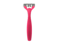 Rasoir jetable à triple lame en acier inoxydable avec manche en caoutchouc et capuchon de protection pour hommes, visage et corps