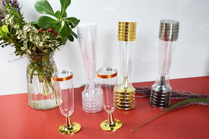 Elegant Eco-friendly Clear Plastic Goblets, Premium Design <strong>Champagne</strong> <strong>Flutes</strong> for Weddings, Home Parties &amp; Hotels - Product Image 6