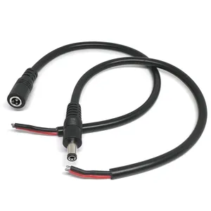 DC 12V 15A Power Extension Cable 2.1*5.5mm 14AWG Connector Male To Female For CCTV Security Camera Black Color power cable
