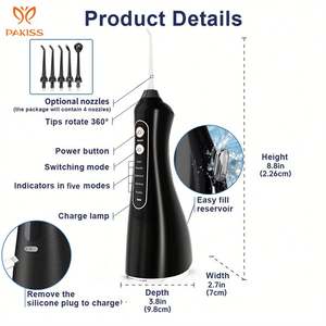 Flosser de agua Dental inalámbrico portátil para dientes, nueva actualización para máquina irrigadora Oral, recargable, alimentación USB a prueba de agua - Product Image 2