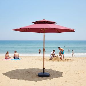 Modern Square Outdoor Iron Cantilever <b>Patio</b> Umbrella with Center-Pole for Restaurants Parks & Gardens-Custom Logo Option - Product Image 2