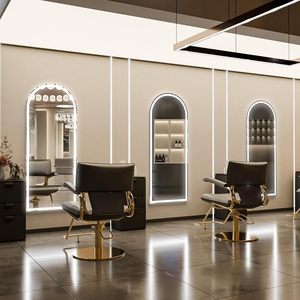 CF Arch Marco de aluminio dorado Espejos Led Montado en la pared <span class=keywords><strong>Espejo</strong></span> completo <span class=keywords><strong>Baño</strong></span> de hotel <span class=keywords><strong>Baño</strong></span> <span class=keywords><strong>Espejo</strong></span> Led de longitud completa con luz - Product Image 6