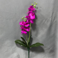 Fleur d'orchidées artificielles, 1 paire, 2 tresses, toucher réaliste, pour orchidées avec feuilles vertes