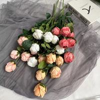 Chinesische Fabrik Bestseller Günstige Realistische Handgefertigte Seidenrosen Getrocknete Rosensträuße für Muttertag Heimdekoration