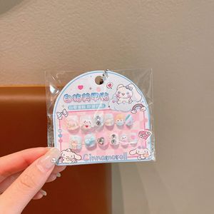 Listo para Enviar: 10 Uñas Postizas Rosas con Diseño de Dibujos Animados para Niñas, con Adhesivos de Gelatina, Uñas Artificiales DIY para Niñas - Product Image 4