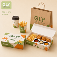Boîte à repas en kraft personnalisée avec compartiments pour hamburger, poulet, frites, emballage jetable de qualité alimentaire pour plats à emporter