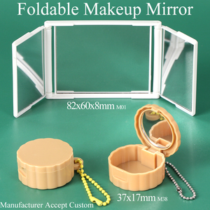 Miroir de maquillage pliable SUNSHING, petit coffret de rangement portable pour bijoux et boucles d'oreilles avec miroir, porte-clés, mini miroir de poche - Product Image 1