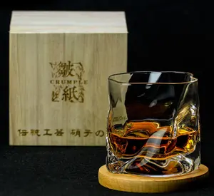 Japanese Edo Designer Crumple Paper Irregular Shape Crystal Faceted Der Whiskybecher Whiskey Whisky Rock Glass Artwork Wine Cup