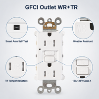 BAREP 15A 125V TR WR GFCI UL-94 V-2 PC Priz, Banyo ve Dış Mekan Islak Alanlar için LED Uyarılı Otomatik Kendi Kendini Test Eden