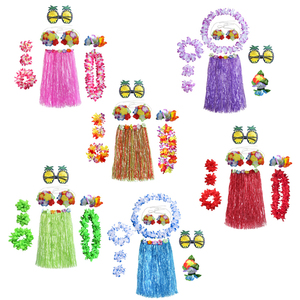 Conjunto <span class=keywords><strong>de</strong></span> Falda Hawaiana Hula, Guirnalda, Gafas, Decoración <span class=keywords><strong>para</strong></span> Fiesta, <span class=keywords><strong>Disfraz</strong></span>, Diadema, Pulseras, Collar, Gafas <span class=keywords><strong>de</strong></span> <span class=keywords><strong>Piña</strong></span> - Product Image 1
