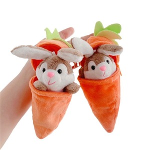 Wholesale Cute Plush Carrot Rabbit Doll Keychains Toy Pendant Plush Transforming Carrot Rabbit Bunny Keyring Stuffed Animal Toys