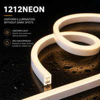 Bande lumineuse néon flexible 1212 IP67 étanche, éclairage uniforme, silicone flexible, pour décoration intérieure et extérieure, intelligente