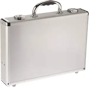 14" Hard-Sided Laptop Case, Slim Attache, Aluminum Briefcase