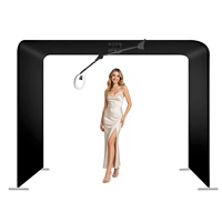 Nouvelle machine de photomaton 360° automatique avec plateau rotatif supérieur pour fêtes, mariages et événements, avec télécommande et flight case