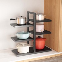 Niveaux Métal Fer Cuisine Étagère De Rangement Ustensiles De Cuisine Rack Stand avec Pot Couvercle Casseroles Organisateur Cuisine Supports De Rangement Racks Organisateur