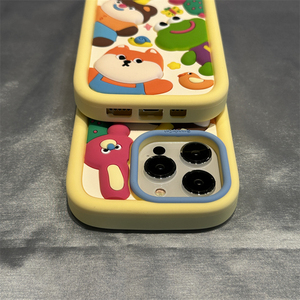 Rab Khung Silicone trường hợp điện thoại cho <span class=keywords><strong>Iphone</strong></span> 16/15 Pro Max/11/14PM/13P/12pro bảo hiểm đầy đủ thiết kế phim hoạt hình bán lẻ bao gồm - Product Image 3