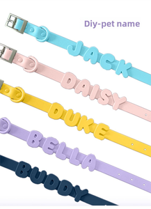 <span class=keywords><strong>Collare</strong></span> Personalizzato Fai-da-Te in Silicone per Animali Domestici con 26 Perline Alfabeto, Nome Personalizzato, Impermeabile per Cani Piccoli e Grandi - Product Image 3