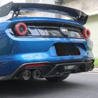 Diffuseur arrière en fibre de carbone humide haute résistance style GT500 pour Mustang 2015-2022 avec embouts d'échappement quadruples