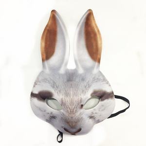 Máscara <span class=keywords><strong>de</strong></span> Conejo <span class=keywords><strong>de</strong></span> Media Cara para Halloween, Realista, <span class=keywords><strong>de</strong></span> Animal <span class=keywords><strong>del</strong></span> <span class=keywords><strong>Bosque</strong></span>, para Cosplay, Disfraz <span class=keywords><strong>de</strong></span> Pascua, Accesorios para Fiestas - Product Image 6