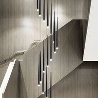 Lustre moderne de luxe pour escalier, plafond, salle à manger, salon, hôtel, en or, avec LED, pour la décoration intérieure