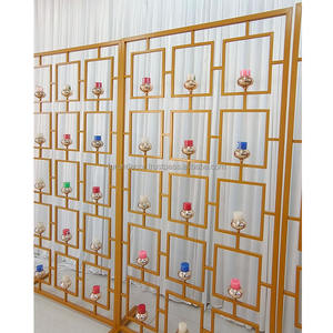 Factory Hot Selling <b>Gold</b> Metal Square Porous Classic Style Candle Holder for Wedding <b>Party</b> Events Atmosphere <b>Decoration</b> - Product Image 3