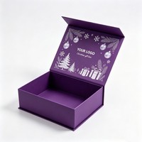 Boîte cadeau magnétique rigide en carton personnalisé, emballage de Noël, boîte cadeau personnalisée avec logo, boîte cadeau de Noël, boîte cosmétique magnétique