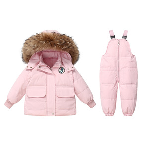 Giacca da sci in stile occidentale da bambina transfrontaliera con giacca a due pezzi Casual con cerniera stampata per bambini di 1-4 anni - Product Image 4