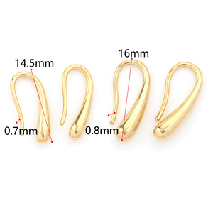 Teardrop <b>Earring</b> <b>Hooks</b> 14.5mm 16mm Steel Gold For <b>Earring</b> Making Unisex Jewelry Findings - Product Image 3