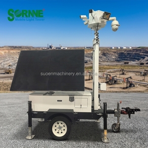 SORNNE Torre di Sorveglianza <span class=keywords><strong>Mobile</strong></span> ad Energia Solare per Esterni, Rimorchio con Telecamera di Sicurezza CCTV Off-grid per 4G <span class=keywords><strong>5G</strong></span> - Product Image 2