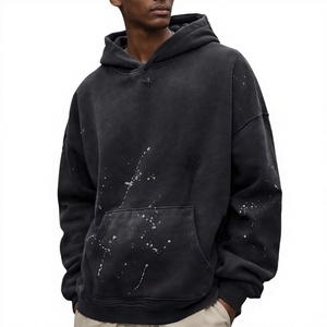 Sudadera con Capucha Extra Grande para Hombre, 100% Algodón, Felpa Francesa, Resistente al Viento, Ecológica, Impermeable, Informal, Otoñal, con Bolsillo - Product Image 1