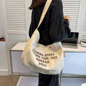 Borsa di tela da donna di grande capacità Versatile Texture Custom University One Shoulder Messenger popolare Tote Bag per ragazze - Product Image 3