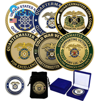 Décapsuleur commémoratif personnalisé avec médaillon de veteran du Corps des Quartermasters et pièce de défi personnalisée du Quartermaster