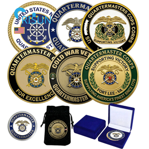 Décapsuleur commémoratif personnalisé avec médaillon de veteran du Corps des Quartermasters et pièce de défi personnalisée du Quartermaster - Product Image 1