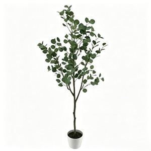 Wholesale Artificial Eucalyptus <b>Plant</b> in Speckled White <b>Pot</b> Faux Potted Greenery Leaves for Home Office Shelf Table Decor - Product Image 1